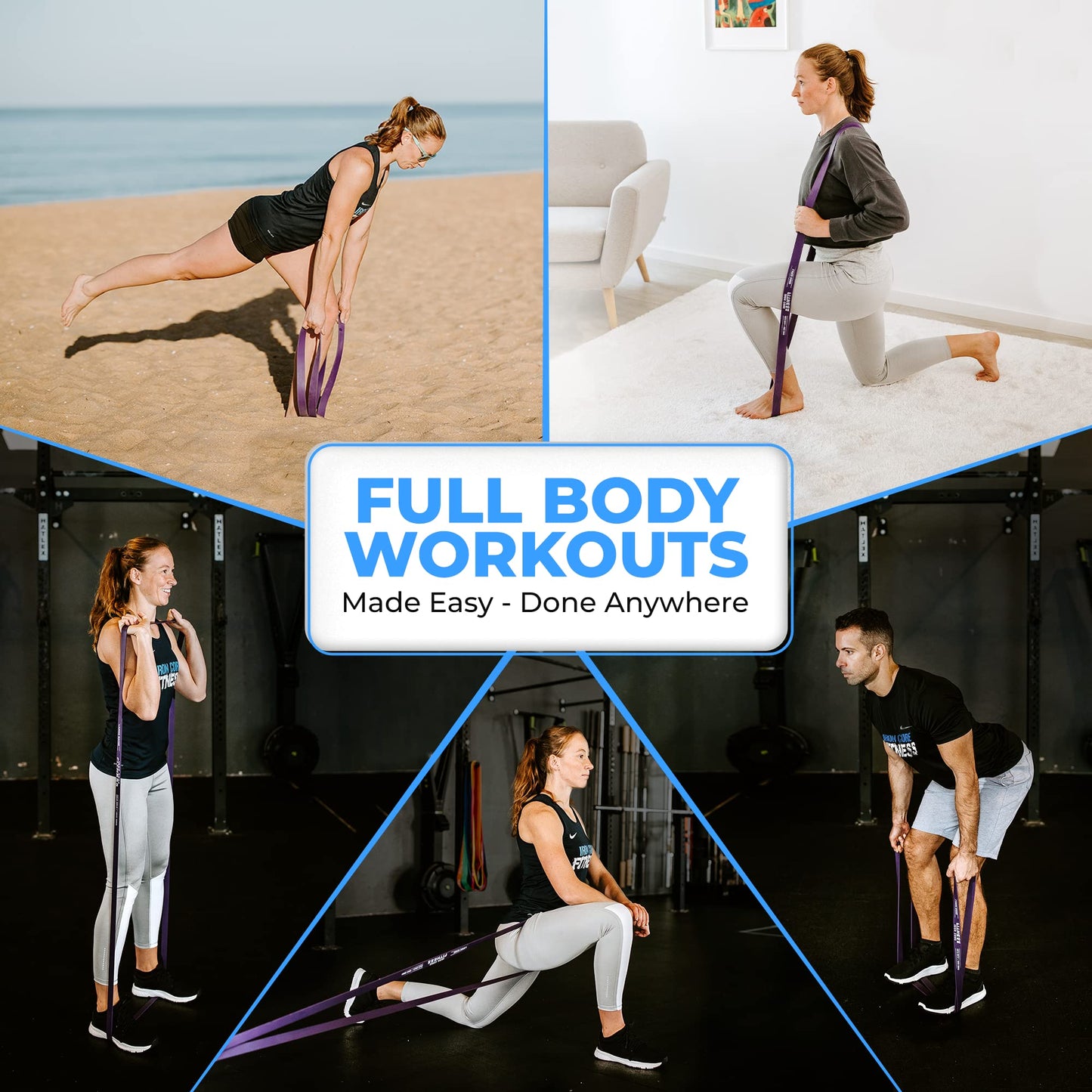 Pull Up Assistance Resistance Bands - Long Loop Power Bands for Men and Women - Strength Power Flexibility Training at Home & Gym - Ebooks & Workout Chart Included by Iron Core Fitness