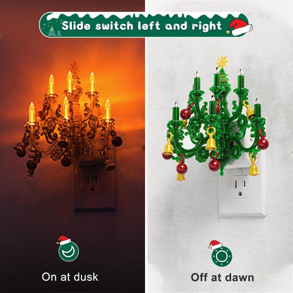 L LOHAS LED Christmas Night Light, Plug in Night Light with Dusk to Dawn Sensor, 3 Brightness Adjustable and RGB Mode, Ideal Nightlight for Christmas Home Decor, 2 Pack