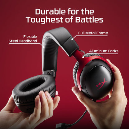 HyperX Cloud III S – Wireless Gaming Headset for Multi-Platform, 2.4GHz, Bluetooth, Battery Life up to 120 Hours 2.4GHz / 200 Hours Bluetooth, 53mm Angled Drivers, Detachable Mic – Black