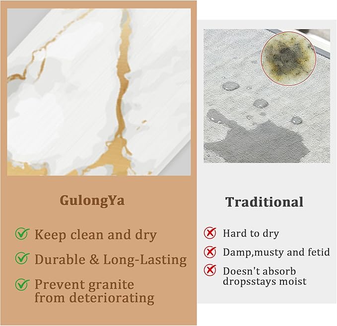 Stone Faucet Mat for Kitchen Sink, 23.6" Fast Drying Around Faucet Diatomite