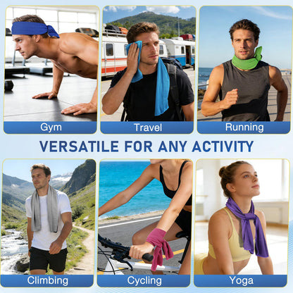 Gsmhoat 30 Pack Cold Towels for Hot Weather, 40"x12" Bulk Cooling Towel for Neck and Face, Neck Cooling Rags for Sports, Gym, Yoga, Scooer, Golf