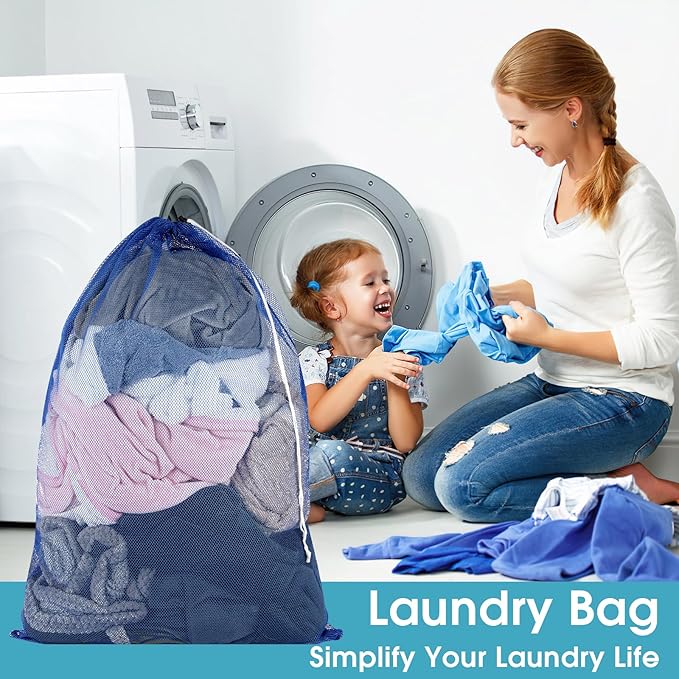 2 Pack Mesh Laundry Bags, 23 x 34 Inches Heavy Duty Mesh Laundry Bag, Large