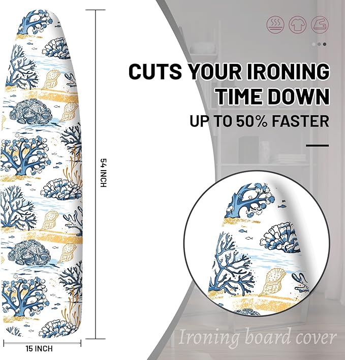 Extra Thick Ironing Board Cover and Pad, 15x54 Ironing Board Cover, Resist