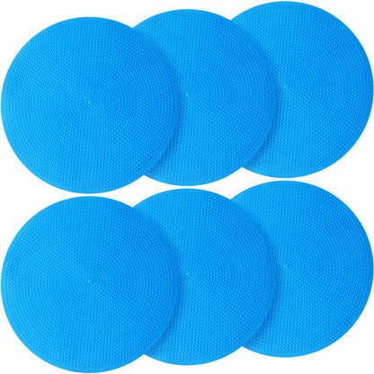 wlilupah 6 Pcs Poly Spots Markers 8 Inch Floor Spot Markers Dots for Gym Marker Poly Sports Training for Gym Floor Soccer Basketball Speed Agility Training Field Marking Equipment (Blue)