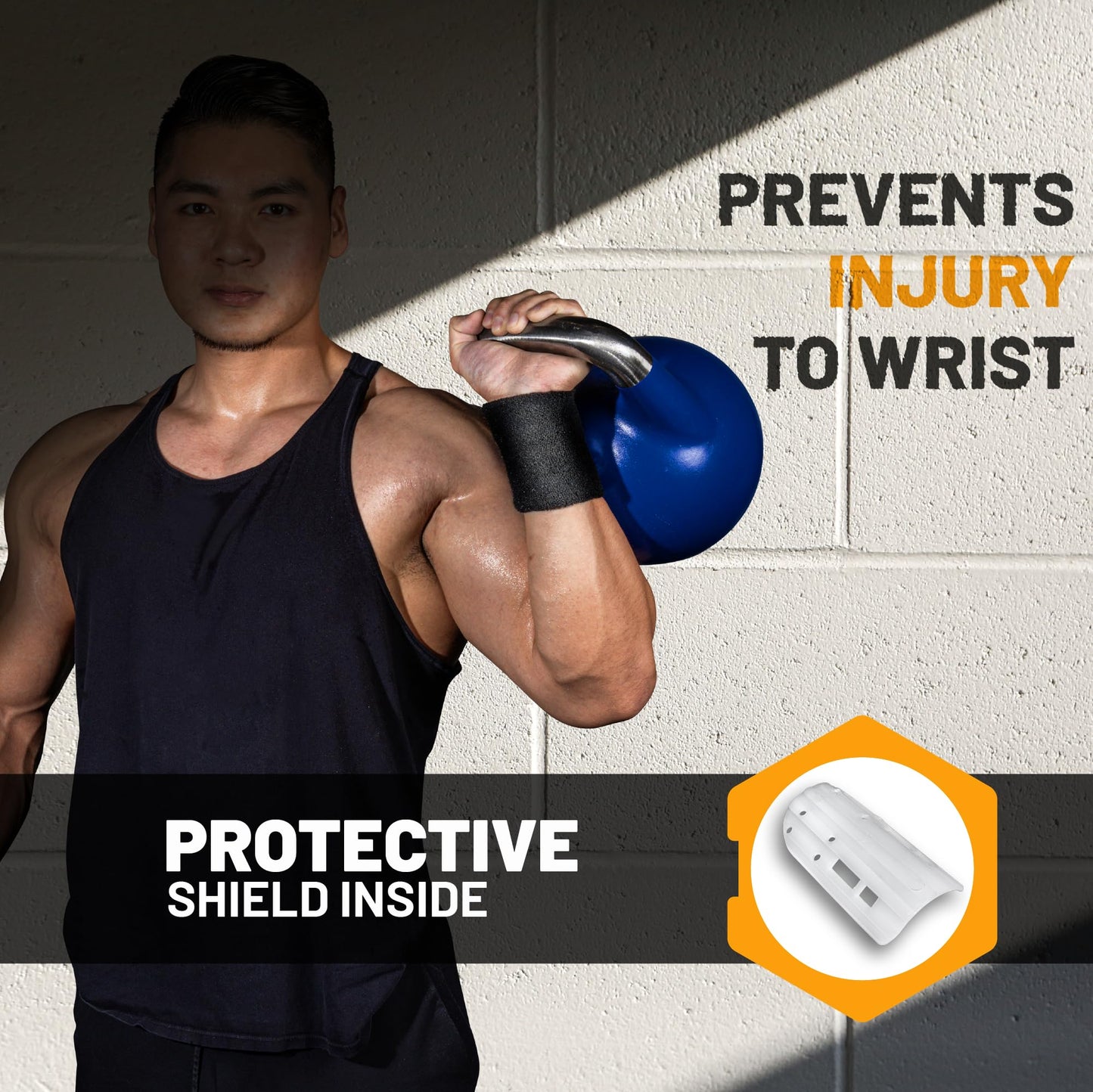 Bells of Steel Kettlebells Wrist Guard BellGuard Wrist Sweatband with Plastic Inserts for Shock Absorption | Gym Wrist Wraps, Wrist Brace for Working Out | One-Size-Fits-All, Pair of Wrist Guards