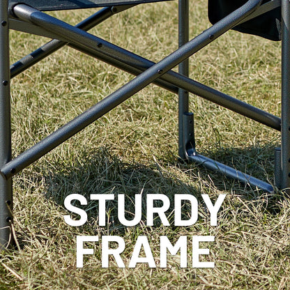 TIMBER RIDGE Aluminum Oversized Camping Chair, Lightweight Portable Directors Chair with Side Table Detachable Side Pocket for Outdoor Camping, Lawn, Picnic, Support 400lbs Black 2 Pack