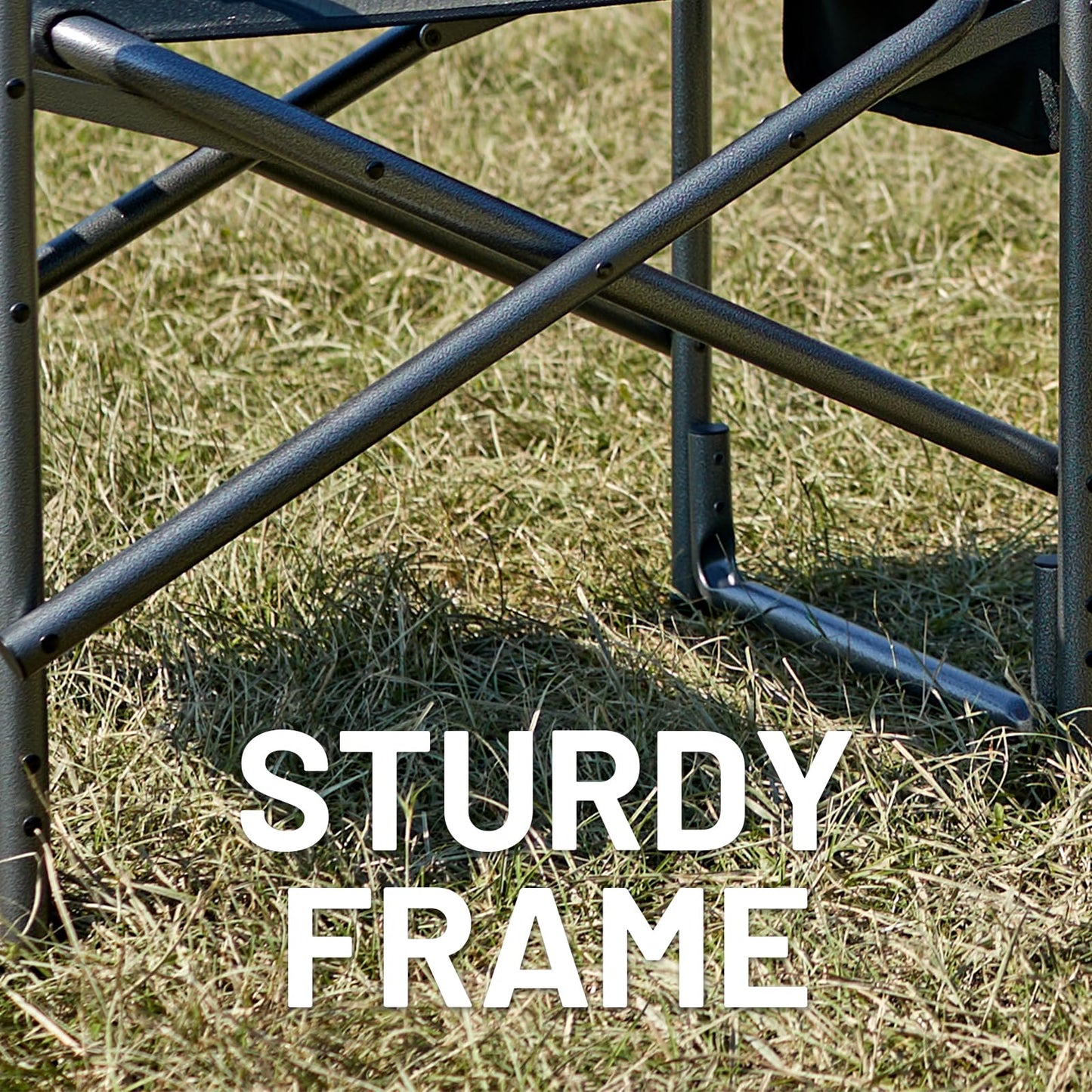 TIMBER RIDGE Aluminum Oversized Camping Chair, Lightweight Portable Directors Chair with Side Table Detachable Side Pocket for Outdoor Camping, Lawn, Picnic, Support 400lbs Black 2 Pack