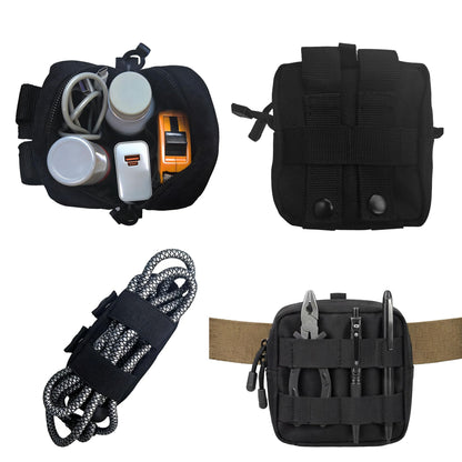 2 Pack Mini Tactical MOLLE Compact Ammo Pouch, Small Tactical EDC Belt Pouches Admin Compact Tool Utility Pouches Organizer, Wallet Cards Knife Gadgets Mini EDC Organizer Bag