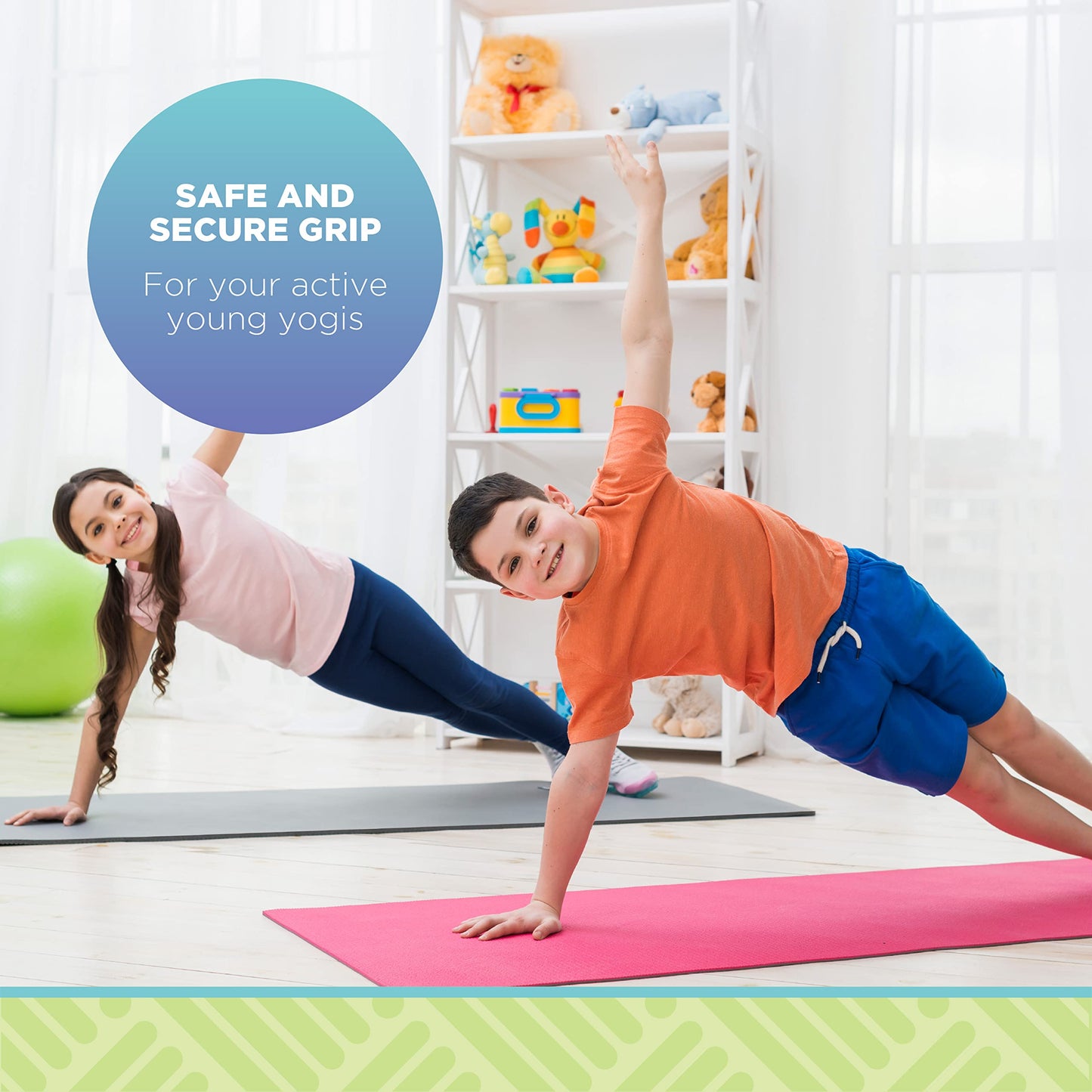 Bean Products Yoga Mat for Exercise - Non Slip Thick Comfortable Workout Floor Mat for Adults and Kids - Eco Friendly Foldable Yoga Mat for Yoga, Pilates, Gym and Stretching