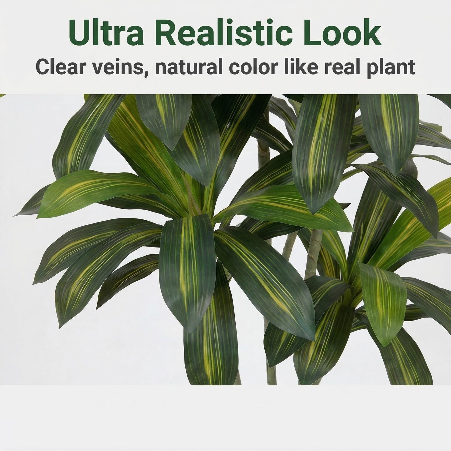 Artificial Dracaena Tree 6FT, Fake Tree with Black Tall Planter - Faux Yucca Tall Fake Floor Plant in Pot - Artificial Plant for Home Office Living Room Decor Indoor