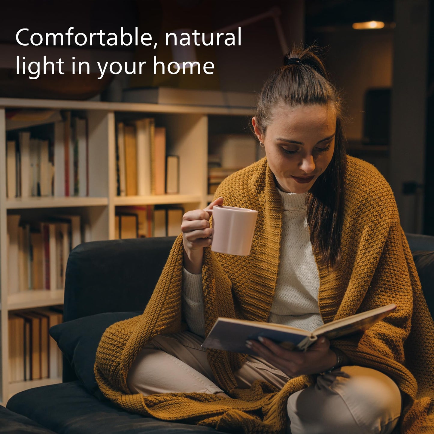 PHILIPS LED 75W A19 4-Pack Ultra Definition Daylight (5000K) 1100 Lumen (9W = 75W) Dimmable Frosted Flicker-Free Light Bulbs