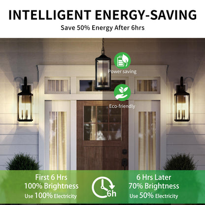 Dusk to Dawn Light Bulbs, Auto On/Off Light Sensing LED Bulbs Outdoor, Vintage Amber, Edison ST19 2-Pack, 6.5W 700LM 60W Equivalent, HQ-H027