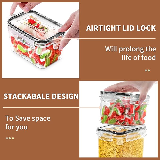 PRAKI Airtight Food Storage Containers Set, Flour & Sugar