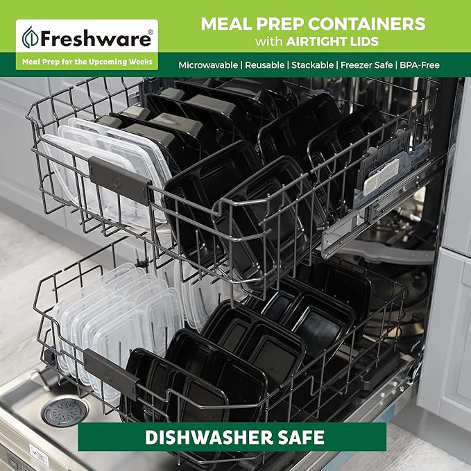 Freshware Meal Prep Containers 2 Compartment