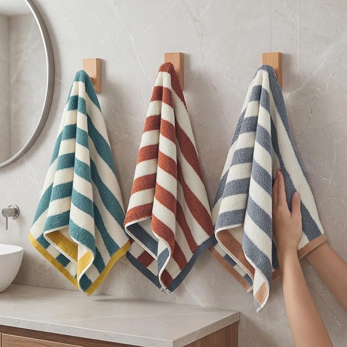REDKISS 3-Pack Premium Hand Towels, 28x12 Inches 100% Cotton Bath Towels