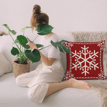 NIDITW Set of 2 Sister Birthday Gift Joy Peace Noel Beautiful Snowflakes Body Red Cotton Burlap Linen Throw Pillow Case Cushion Cover Sofa Outdoor Decorative Square 18X18 Inches