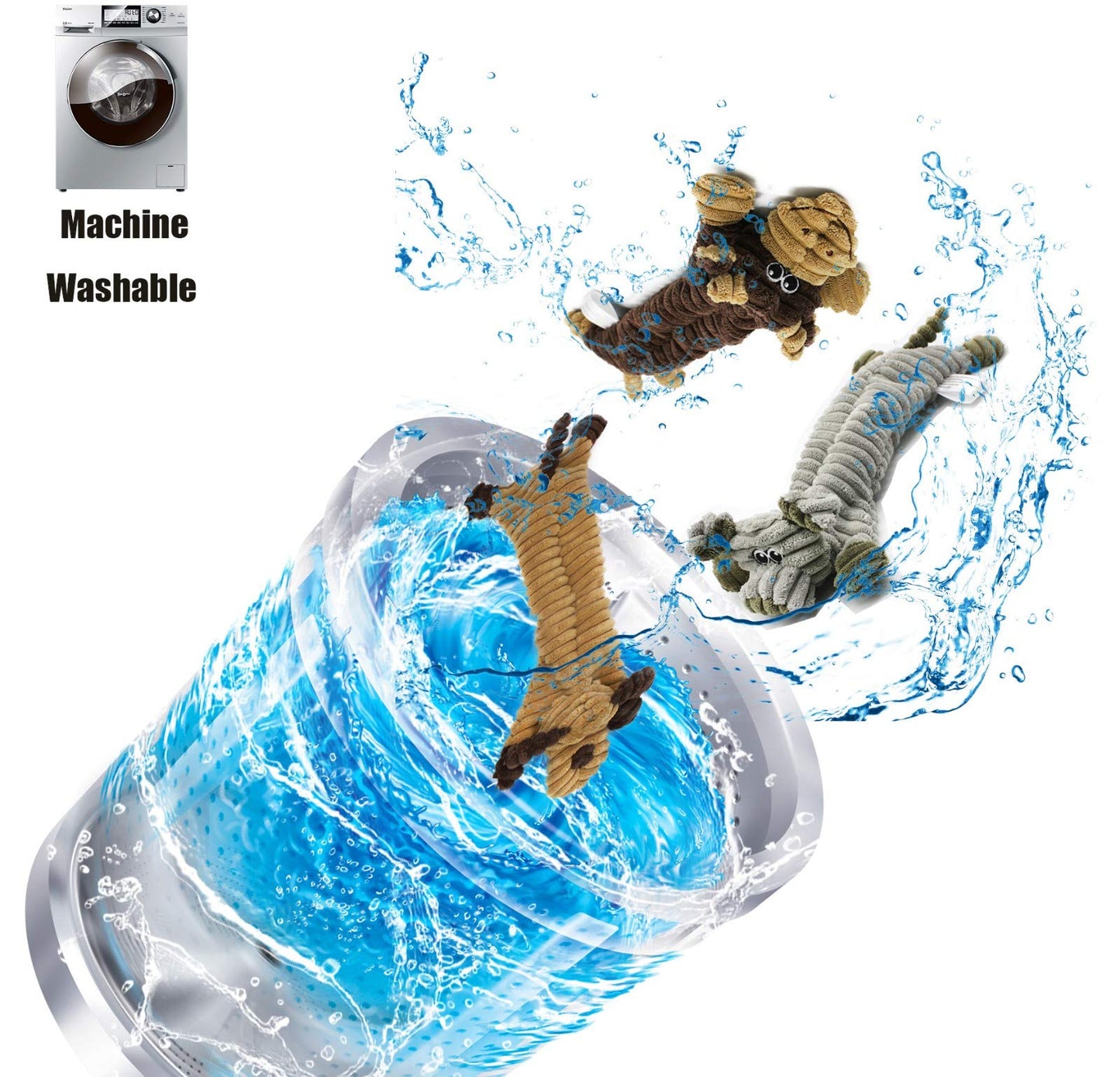 AWOOF Indestructible Squeaky Dog Toys Pack of 3 for Large Dogs and Puppies