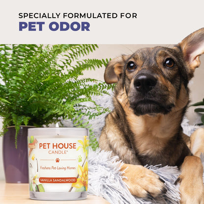 Pet House Candles, Plant-Based, Long Lasting, Pet Friendly Candles for Home, 60 Hour Burn Time - Herb Garden, 9 oz