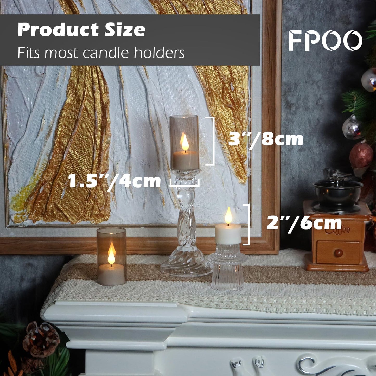 FPOO Rechargeable Tea Lights Candles with Remote Timer, 12 Packs Flameless Flickering led Tea Lights Votive Candles with USB Charging for Home Decor Centerpiece Christmas Wedding (2 inch)