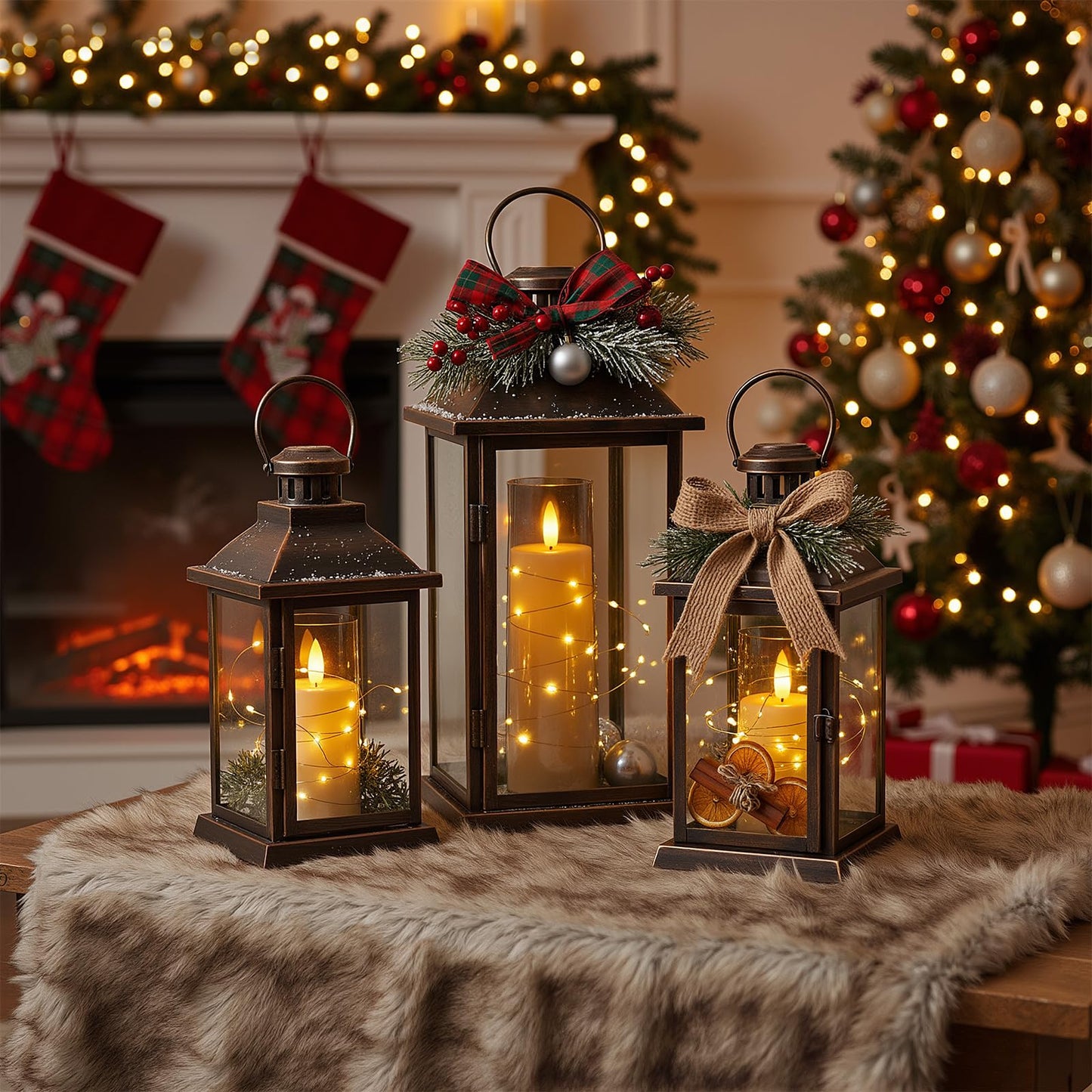 Raycare Flameless Candle with Remote Timer, 3 Flickering Acrylic Battery Operated LED Pillar Candles with Embedded Star String for Christmas, Home Decor, and as a Gift(Grey)