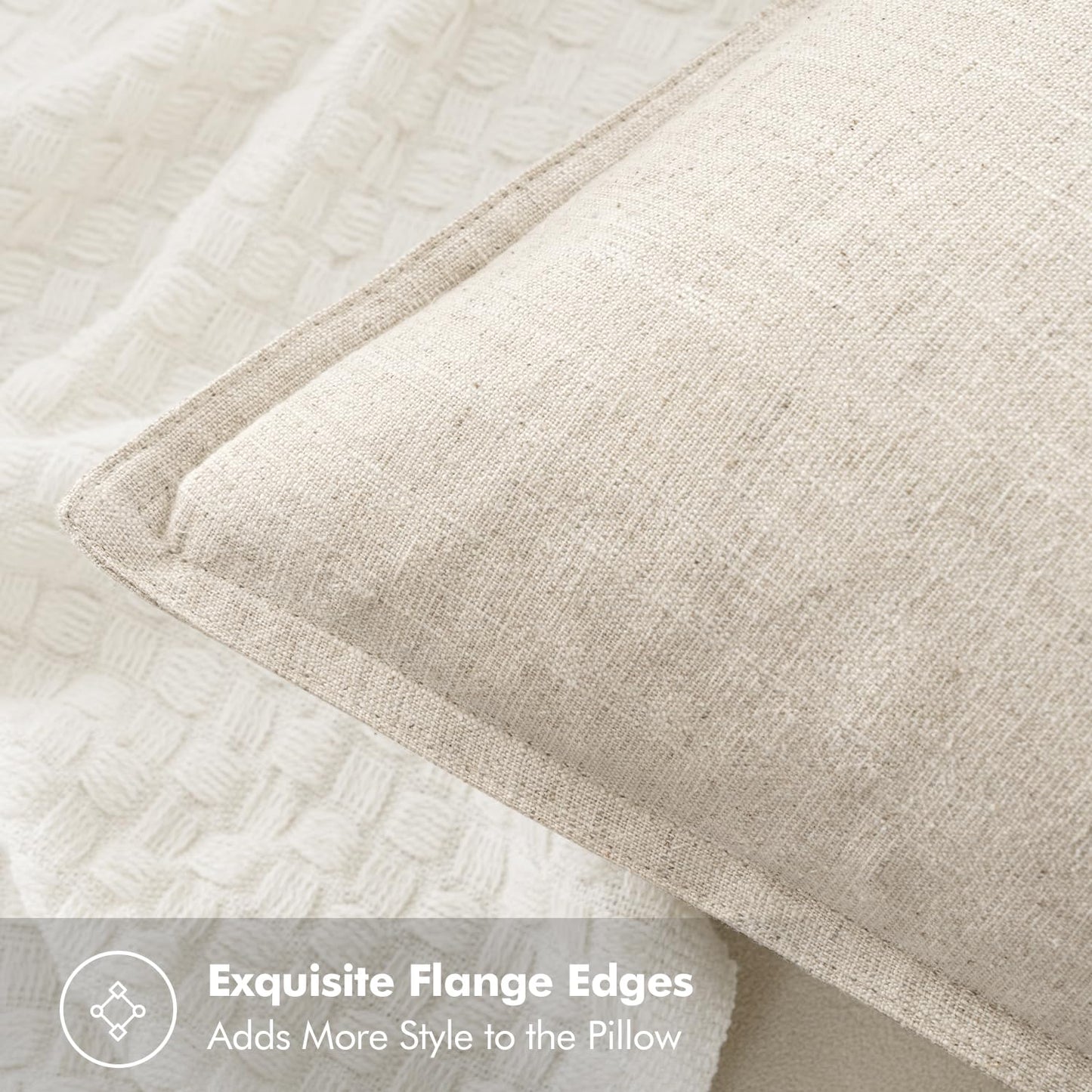 MIULEE Decorative Linen Lumbar Pillow Covers 12x20 Inch Natural Beige Boho Farmhouse Neutral Christmas Couch Throw Pillows for Bed Pack of 1 Accent Modern Pillowcase Sofa Livingroom Home Decor