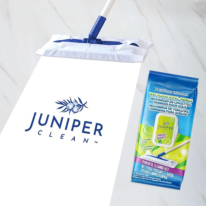 Wet Floor Wipes, Fresh Scent & Plant-Based Textured Cloth Trap Absorb Dirt