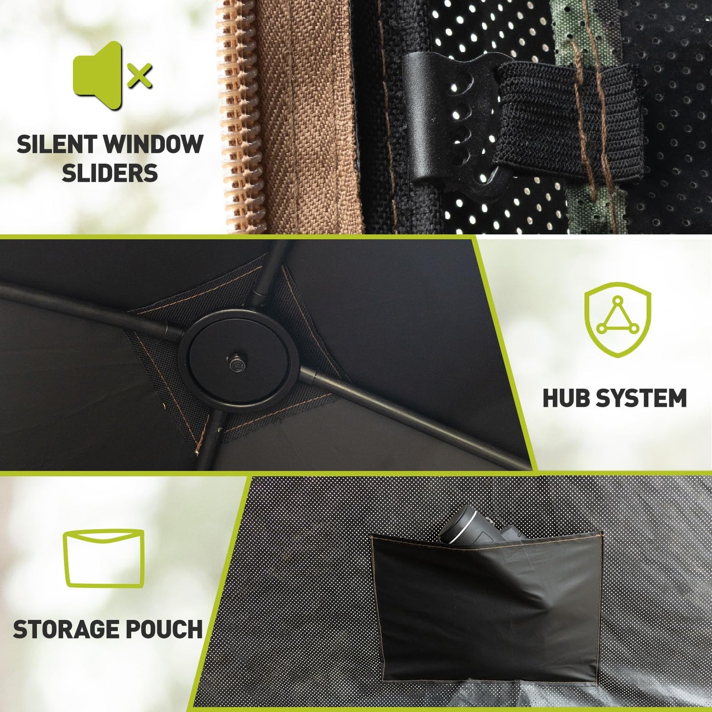 Mionovity Hunting Blind, 360° See Through Ground Blind for Turkey Hunting, Turkey Ground Blind, Hunting Blind for Turkey & Deer, 2-3 Person Pop Up Portable Camouflage Tent with Carrying Bag