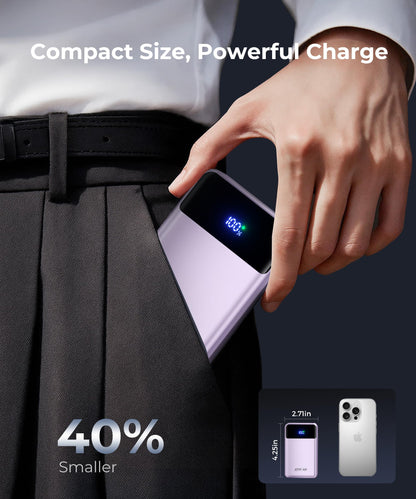 Portable-Charger-Power-Bank Travel Essentials Battery Pack USB C 30000mAh Built in Cable 22.5W Phone Fast Charging Powerbank Compatible with iPhone 16 15 14 13 12 11 iPad Samsung Google Xiaomi