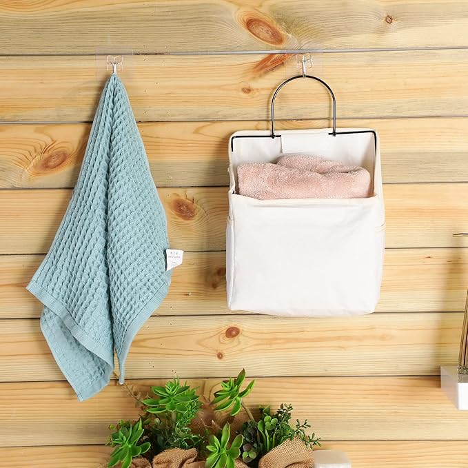 Chumia 6 Pack Wall Hanging Storage Basket Bathroom Closet Hanging Storage Bag