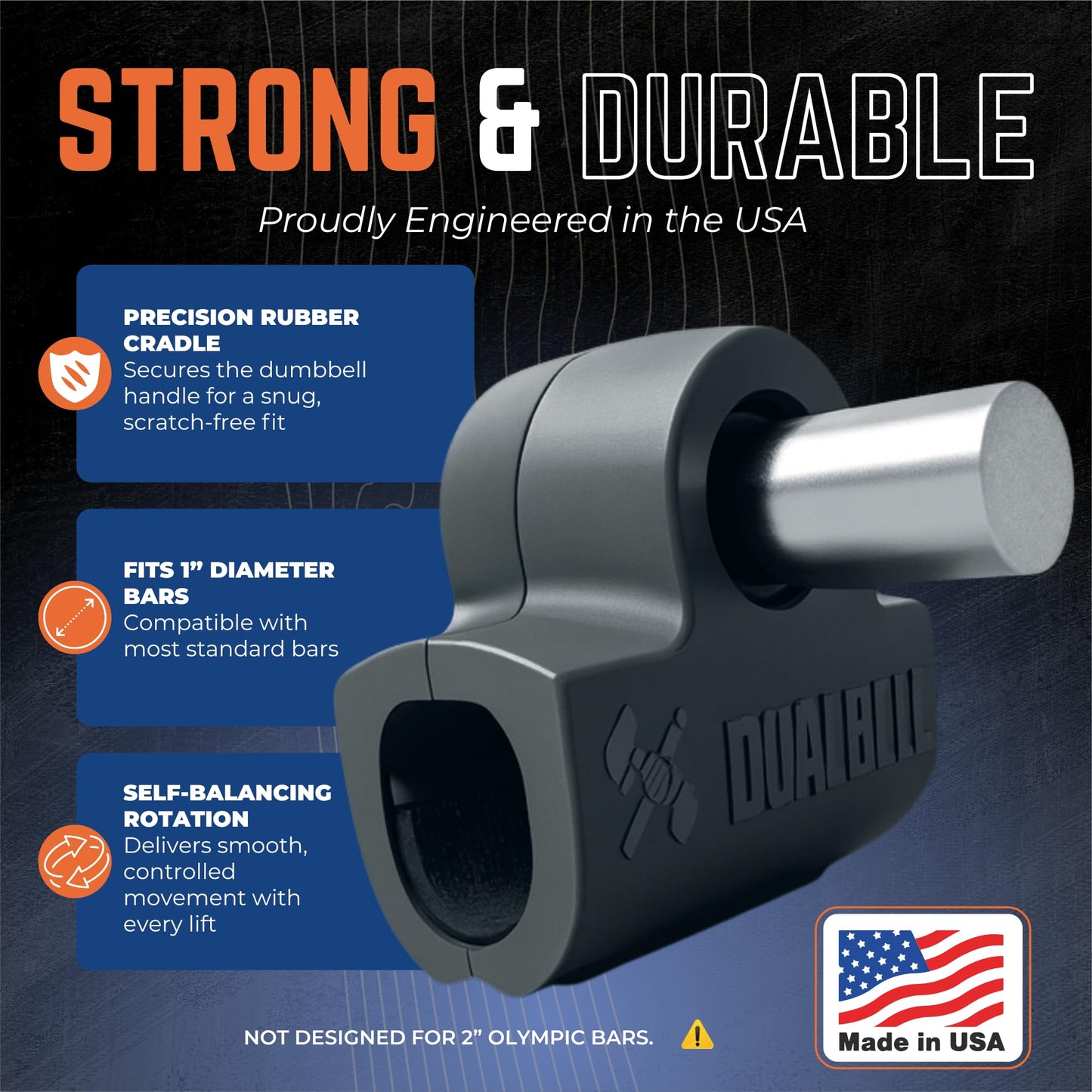 Dualbell Pair- Connect Dumbbells to Barbell (Black)