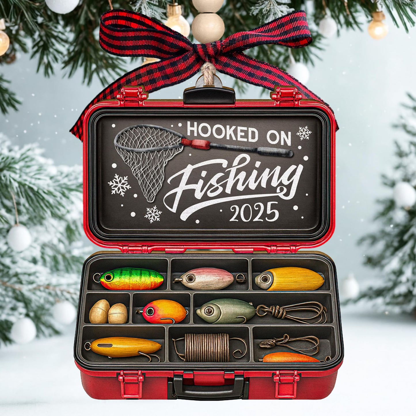 TUMSHANIP Fishing Ornament - Fisherman Ornaments for Christmas Tree, Fisher Christmas Ornaments - Fishing Gifts for Fisherman, Men, Dad, Husband - Acrylic Ornament 2025