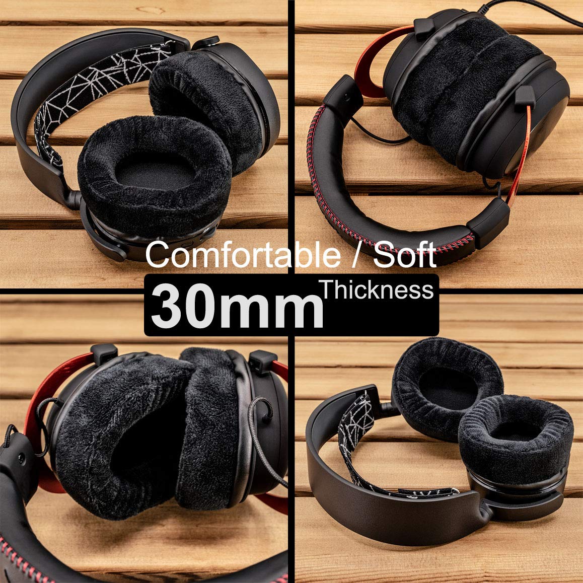 Replacement Ear Pads Compatible with ATH-M50x M50 M40, Arctis 7 Arctis Pro, ATH-WS1100iS, HD280 Pro, SRH 440, MDR-7506 V6 Headphone Memory Foam Earpads (Black Velvet)