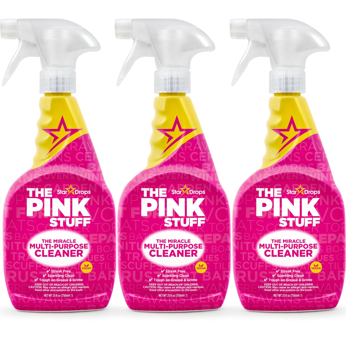 Stardrops The Pink Stuff Miracle Multi-Purpose Cleaner – Removes Grease, Grime, and Stains on Kitchens, Bathrooms, Floors, and More, 25 fl Oz