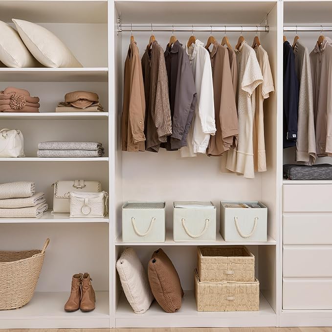 StorageWorks Storage Baskets for Shelves, Fabric Storage Bins, Closet