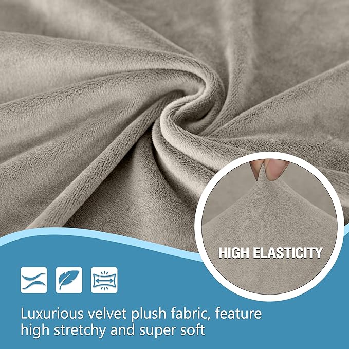 HDCAXKJ Corner Sectional Couch Covers Velvet Stretch L Shape Sofa Cover Soft