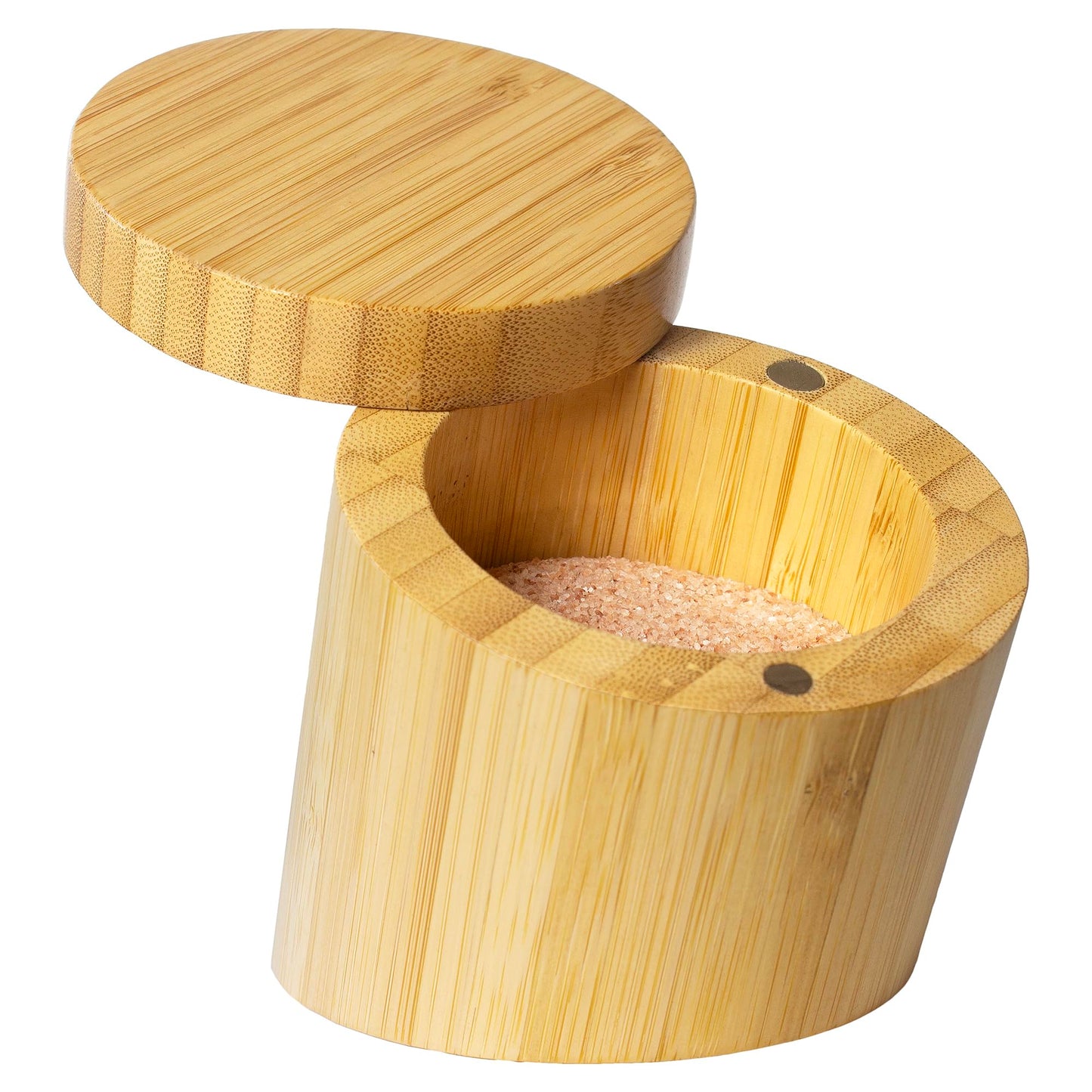 Totally Bamboo Angled Salt Cellar Storage Box with Magnetic Swivel Lid, 3.8 Ounce Capacity