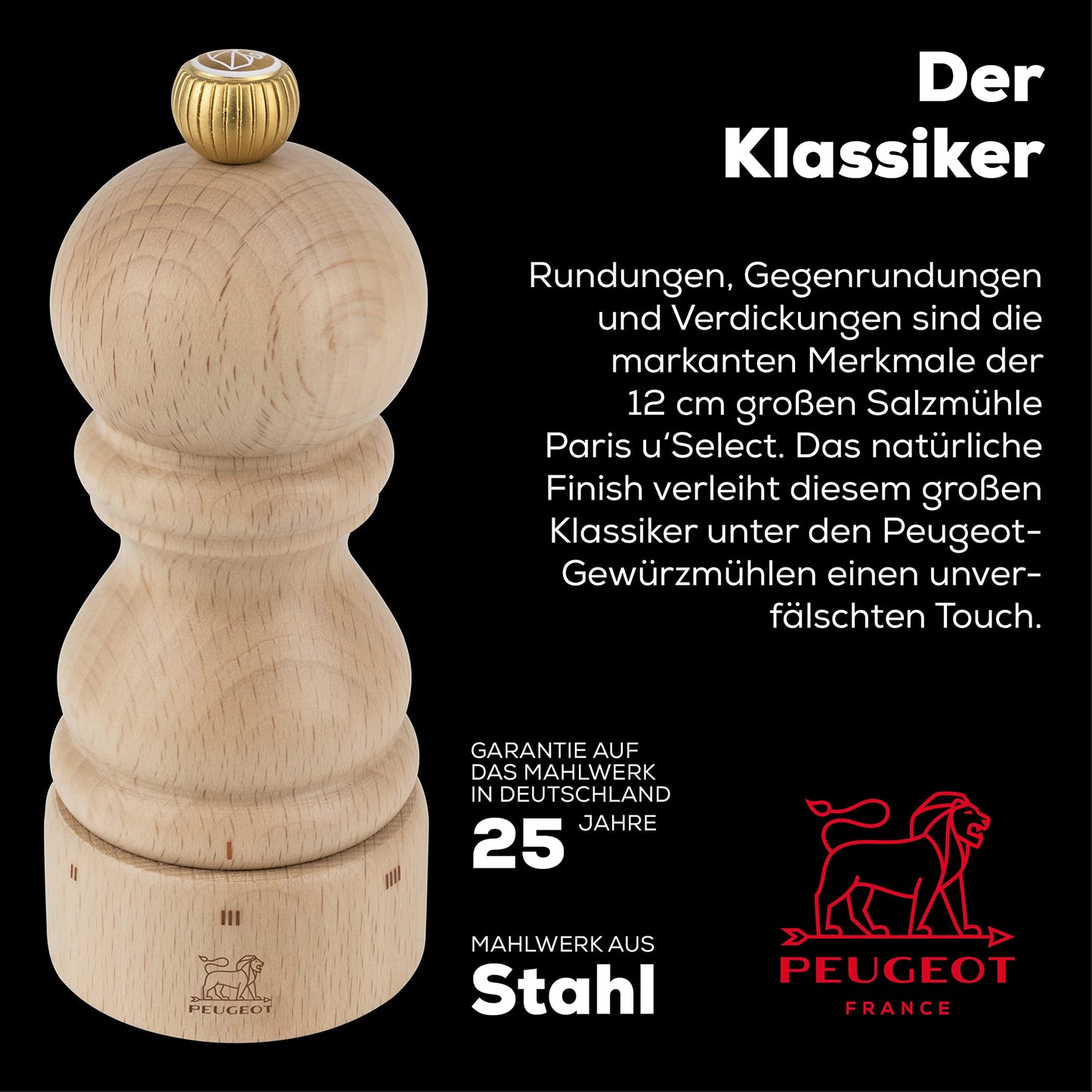 Peugeot Paris U'Select 5 Inch Salt Mill, Natural (23379)