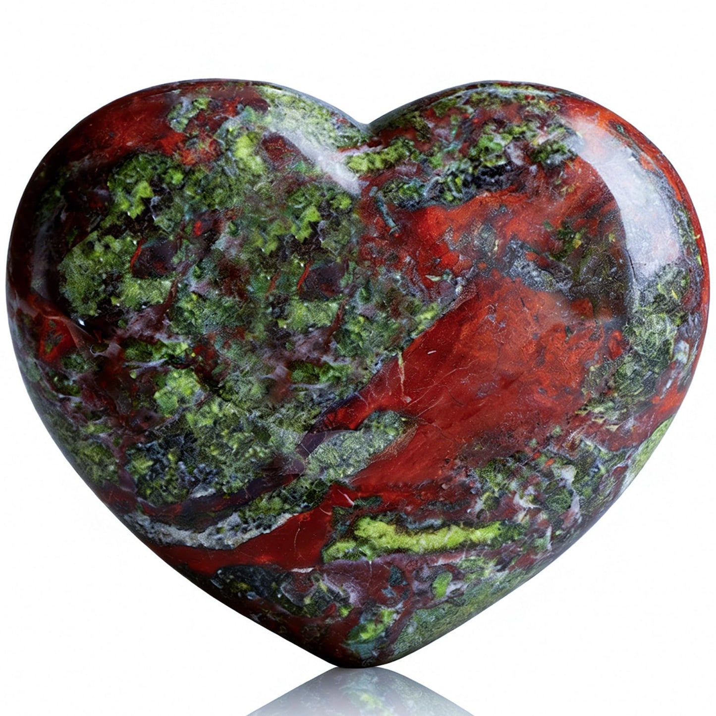 SMQ 60mm Dragon Blood Jasper Heart Crystal Worry Stone for Anxiety Large Polished Natural Healing Crystals Reiki Heart Rock for Healing,Meditation & Home Decor