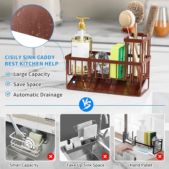 Cisily Kitchen Sink Caddy, Sponge Holder