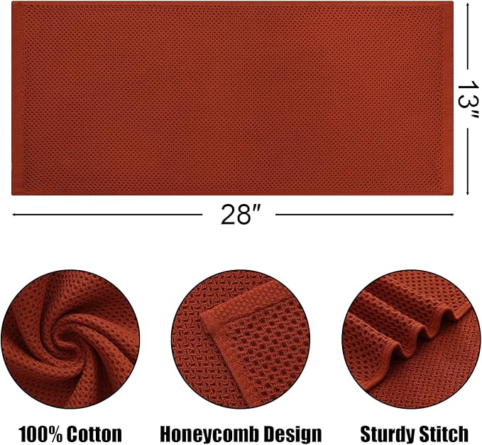Kitinjoy 100% Cotton Waffle Weave Kitchen Hand Towels