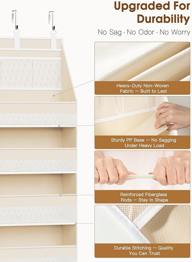 Criusia 2 Pack Over the Door Organizer, 6-Shelf Closet Hanging Storage