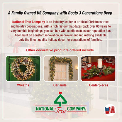 National Tree Company Artificial Pre-Lit Mini Christmas Tree, Green, Kingswood Fir, Multicolor Lights, Includes Stand, 3 Feet