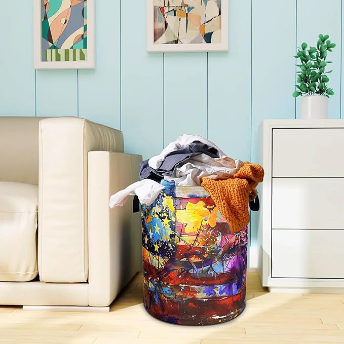 American Flag Laundry Basket Usa Flag Art Oxford Cloth Laundry Hamper