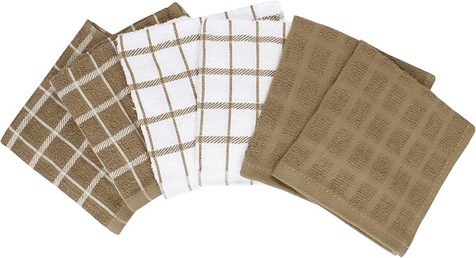 Ritz Terry Check Dish Cloth Set: Highly Absorbent & Super Soft