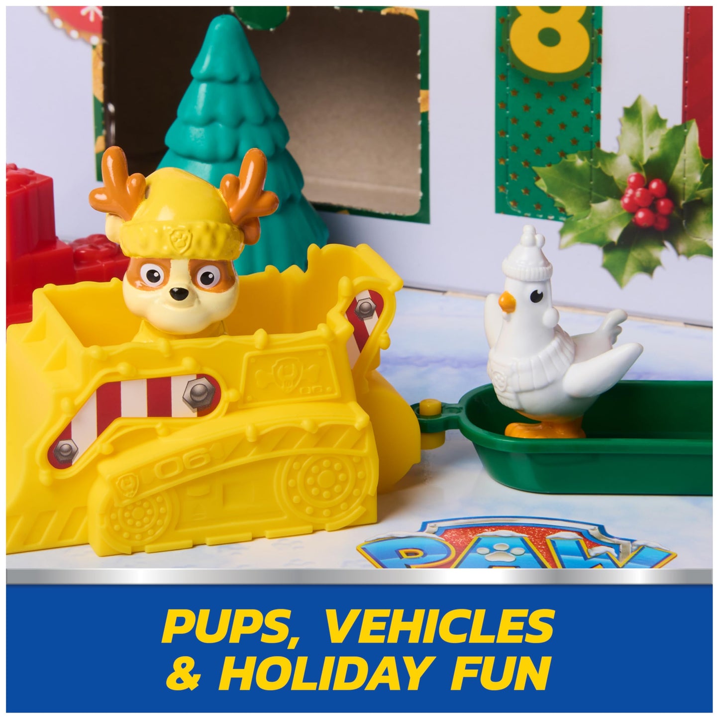 PAW Patrol Holiday Rescue 2025 Advent Calendar, 24 Surprise Toys - Figures, Miniature Vehicles & Accessories, Kids Toys for Boys & Girls Ages 3 and Up