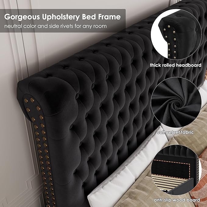 King Size Bed Frame 54" Tall Headboard
