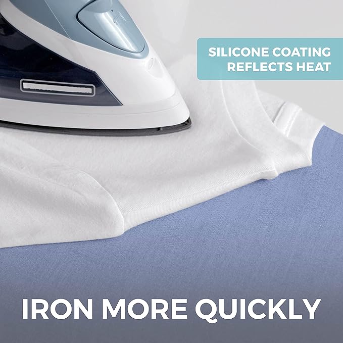 HOME GENIE Ironing Board Cover, Extra Thick Padding, Scorch Resistant Silicone