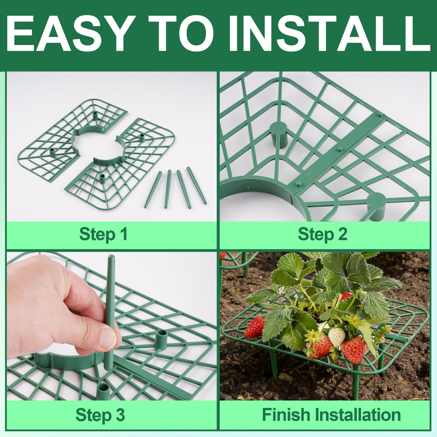 10-Packs Strawberry Plant Support, Reusable Strawberry Garden Trellis & Plant Holder-Keeps Berries Off the Ground for Pots & Backyard Raised Bed Gardens Home Gardeners