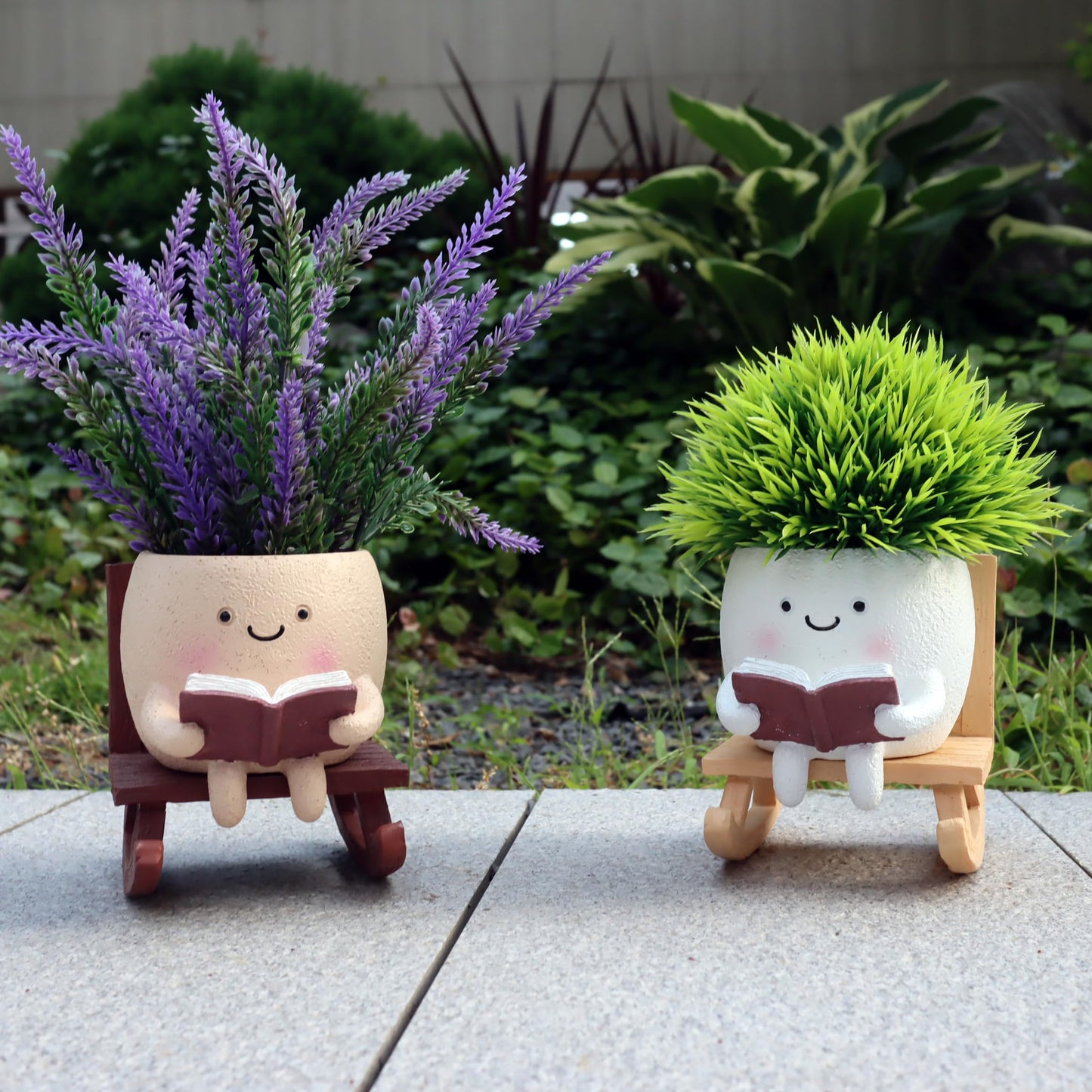 Dolkgy Funny Head Planters Face Pots, Adorable Human Face Flower Planter for Indoor Outdoor Plants, Unique Plant Holder Succulent Cactus Pots