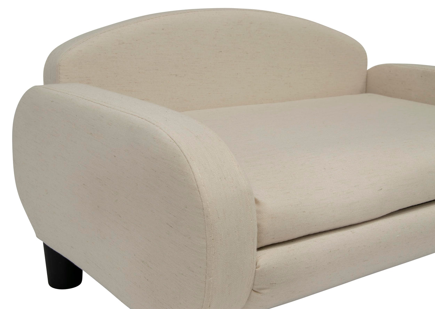 Paws & Purrs Modern Pet Sofa 31.5" Wide Low Back Lounging Bed with Removable Mattress Cover in Espresso/Oatmeal